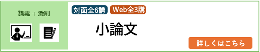 講義＋添削 対面6講完結 Web3講完結 2025年4月／2026年4月入学予定者対象 小論文 詳しくはこちら