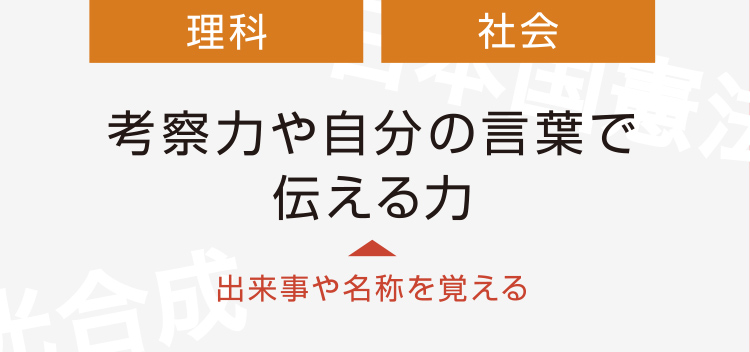 出来事や名称を覚える→考察力や自分の言葉で伝える力