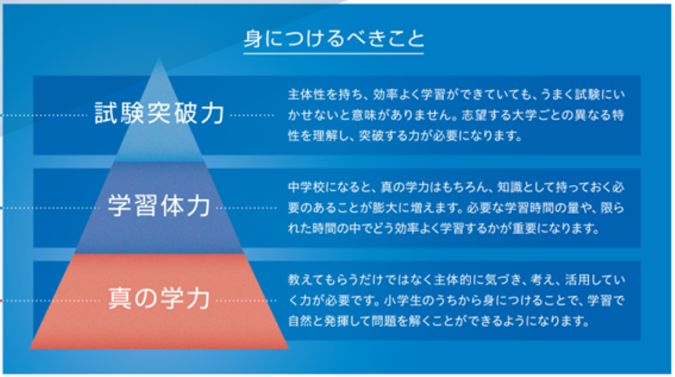 身につけるべきこと 試験突破力 学習体力 真の学力